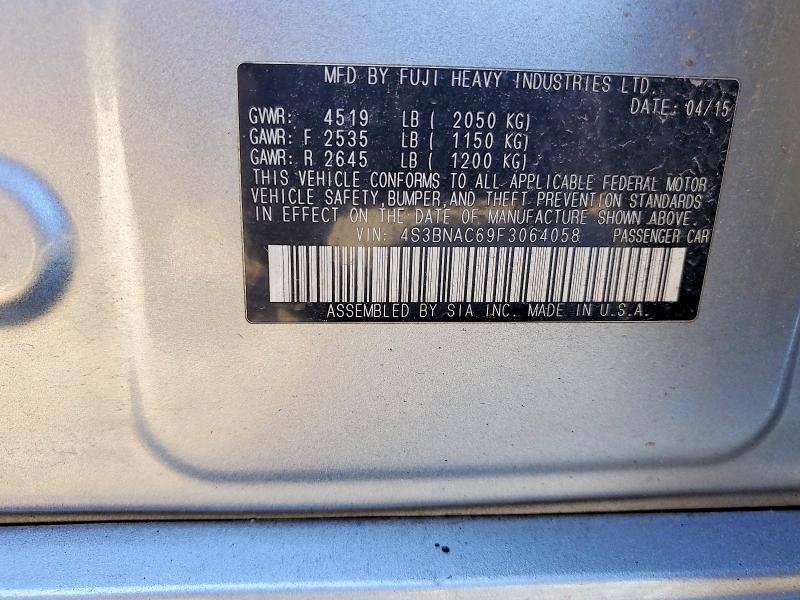 Aukcja sprzedaży 2015 Subaru Legacy, vin: 4S3BNAC69F3064058, numer aukcji: 69362346
