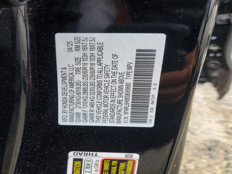 Продаж на аукціоні авто 2025 Honda Odyssey, vin: 5FNRL6H68SB069680, номер лоту: 67474776