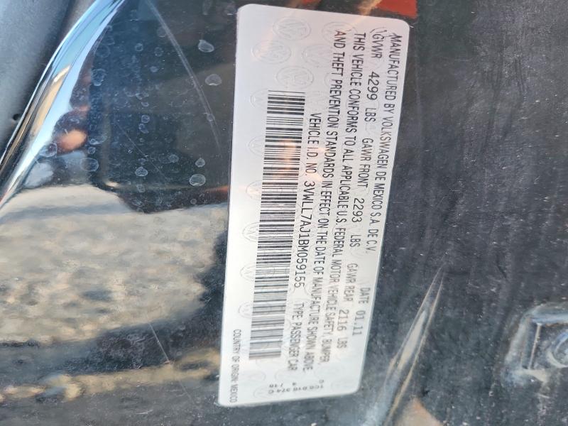 67553726 :رقم المزاد ، 3VWLL7AJ1BM059155 vin ، 2011 Volkswagen Jetta مزاد بيع