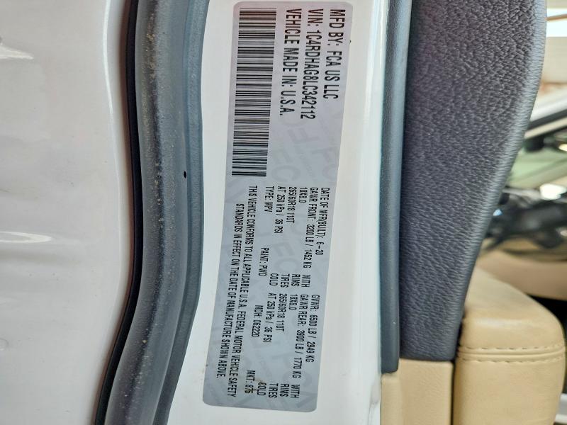 2020 Dodge Durango მანქანა იყიდება აუქციონზე, vin: 1C4RDHAG8LC342112, აუქციონის ნომერი: 67291366