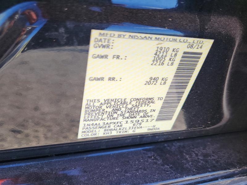 68783216 :رقم المزاد ، 1N4AL3APXFC159517 vin ، 2015 Nissan Altima مزاد بيع