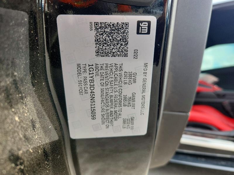 Продажа на аукционе авто 2022 Chevrolet Corvette, vin: 1G1YB3D45N5115059, номер лота: 68571466