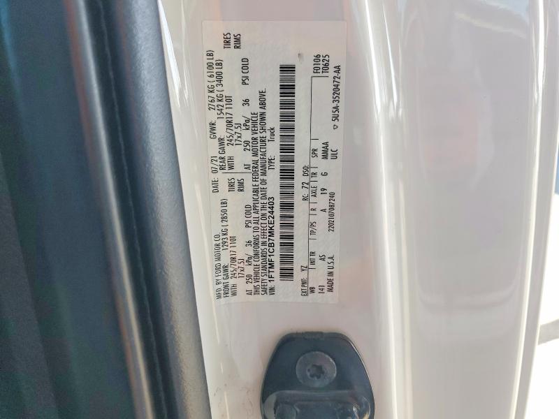 2021 Ford F150 მანქანა იყიდება აუქციონზე, vin: 1FTMF1CB7MKE24403, აუქციონის ნომერი: 69649466