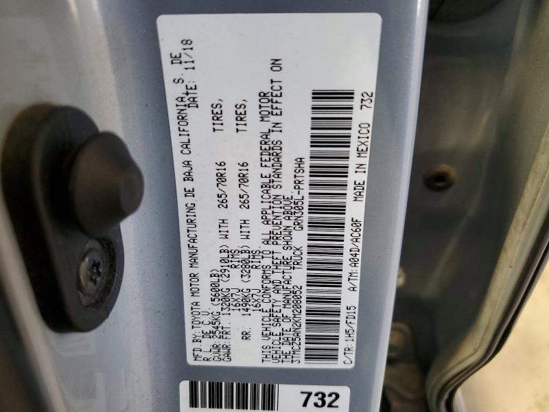 Aukcja sprzedaży 2019 Toyota Tacoma, vin: 3TMCZ5AN2KM208052, numer aukcji: 69201636