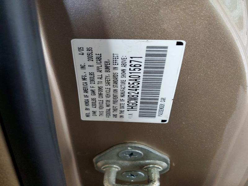 2005 Honda Accord მანქანა იყიდება აუქციონზე, vin: 1HGCM82465A015671, აუქციონის ნომერი: 68807746