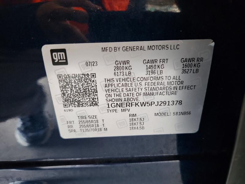 68898926 :رقم المزاد ، 1GNERFKW5PJ291378         vin ، 2023 Chevrolet Traverse مزاد بيع