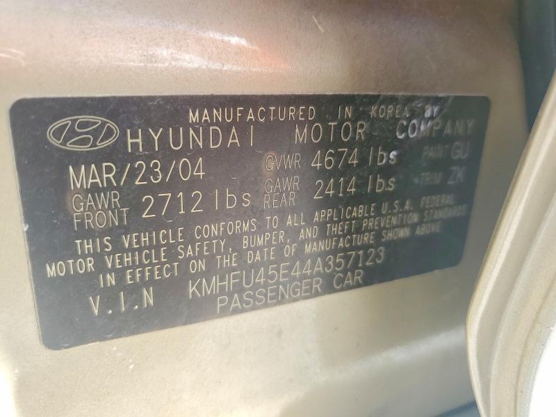 Продажа на аукционе авто 2004 Hyundai Xg, vin: KMHFU45E44A357123, номер лота: 69587386