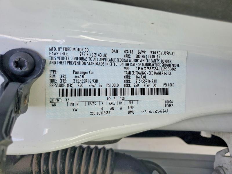Aukcja sprzedaży 2018 Ford Focus, vin: 1FADP3F24JL293382, numer aukcji: 69166396
