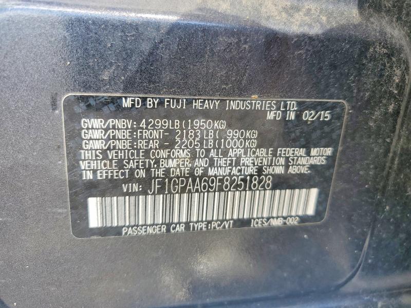 Продажа на аукционе авто 2015 Subaru Impreza, vin: JF1GPAA69F8251828, номер лота: 68872986