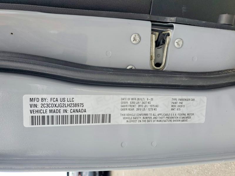 Aukcja sprzedaży 2020 Dodge Charger, vin: 2C3CDXJG2LH238975, numer aukcji: 67289476