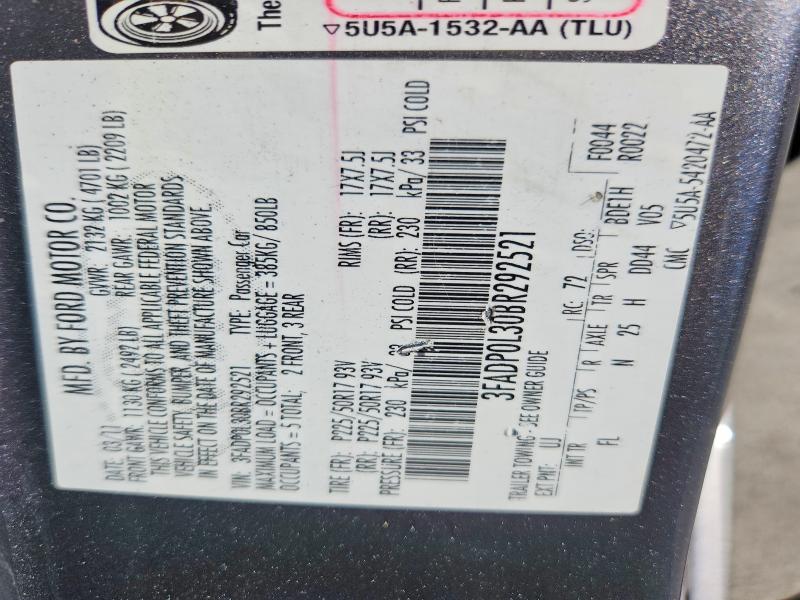 Продаж на аукціоні авто 2011 Ford Fusion, vin: 3FADP0L30BR292521, номер лоту: 70672656