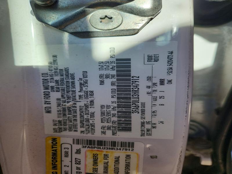 Продажа на аукционе авто 2017 Ford Fusion, vin: 3FA6P0LU3HR347912, номер лота: 68619696