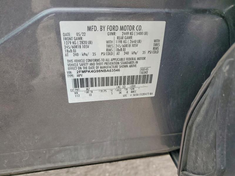 Продаж на аукціоні авто 2022 Ford Edge, vin: 2FMPK4G98NBA63546, номер лоту: 68592766