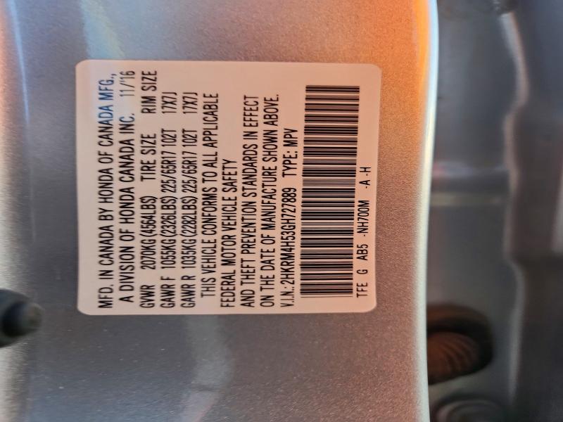 Продажа на аукционе авто 2016 Honda Cr-v, vin: 2HKRM4H53GH727889, номер лота: 68513646