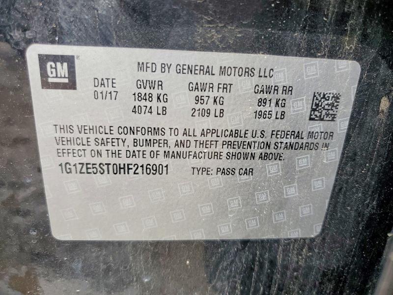 Aukcja sprzedaży 2017 Chevrolet Malibu, vin: 1G1ZE5ST0HF216901, numer aukcji: 67604246