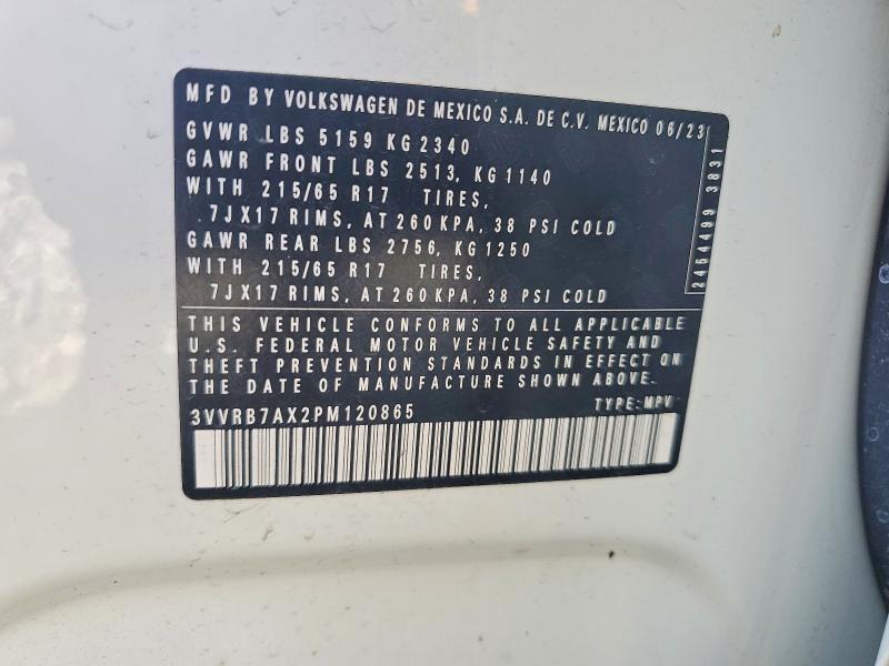 Auction sale of the 2023 Volkswagen Tiguan, vin: 3VVRB7AX2PM120865, lot number: 68757016