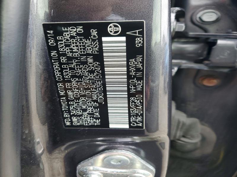 2014 Toyota Prius C მანქანა იყიდება აუქციონზე, vin: JTDKDTB39E1572479, აუქციონის ნომერი: 69703656