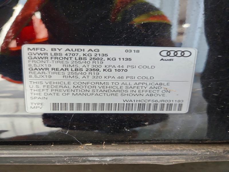 Aukcja sprzedaży 2018 Audi Q3, vin: WA1HCCFS6JR031183, numer aukcji: 67267756