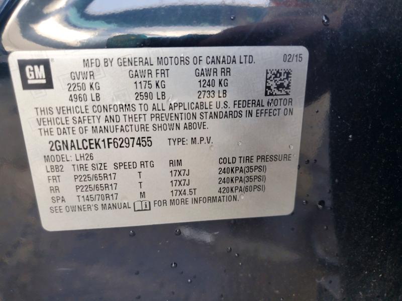 67321336 :رقم المزاد ، 2GNALCEK1F6297455 vin ، 2015 Chevrolet Equinox مزاد بيع