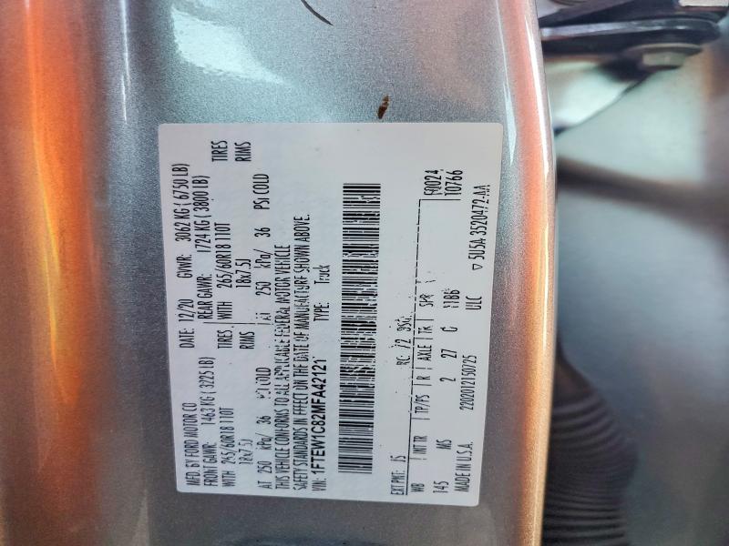 Продаж на аукціоні авто 2021 Ford F150, vin: 1FTEW1C82MFA42121, номер лоту: 67721226