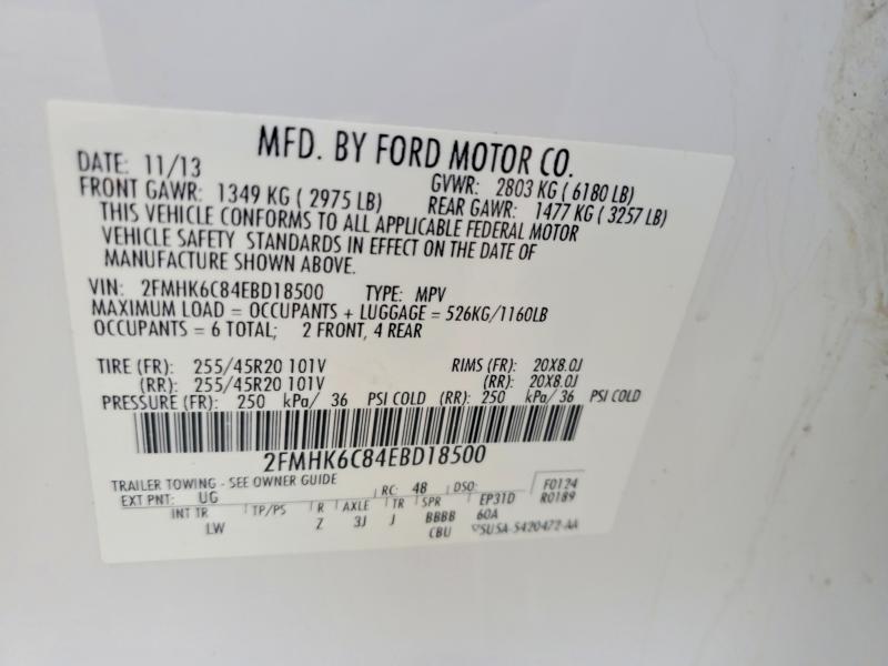 Продаж на аукціоні авто 2014 Ford Flex, vin: 2FMHK6C84EBD18500, номер лоту: 70191276