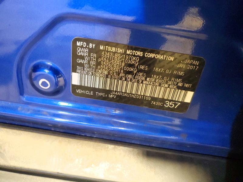 68340846 :رقم المزاد ، JA4AR3AU1HZ031109 vin ، 2017 Mitsubishi Outlander Sport مزاد بيع