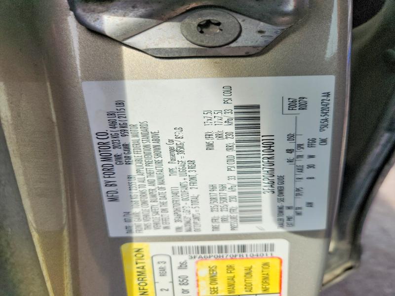Aukcja sprzedaży 2015 Ford Fusion, vin: 3FA6P0H70FR104011, numer aukcji: 68085636