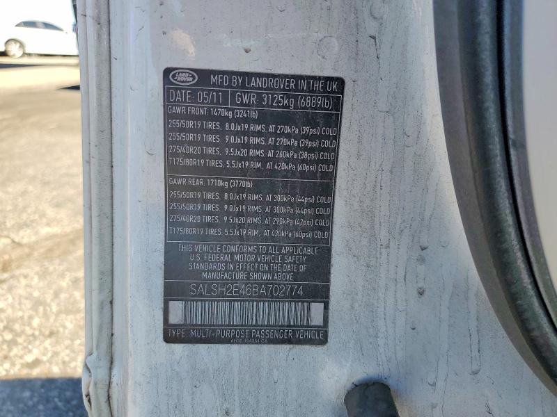 Продажа на аукционе авто 2011 Land Rover Range Rover Sport, vin: SALSH2E46BA702774, номер лота: 67221026