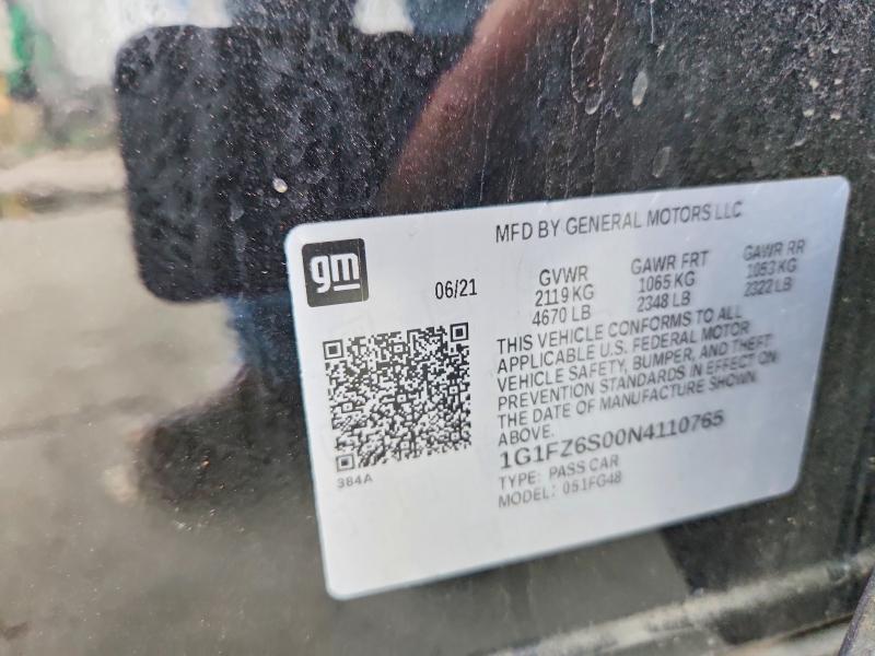 2022 Chevrolet Bolt Euv მანქანა იყიდება აუქციონზე, vin: 1G1FZ6S00N4110765, აუქციონის ნომერი: 69626916
