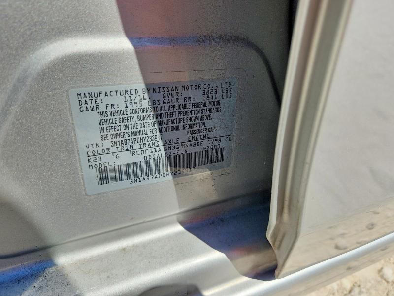 Продажа на аукционе авто 2017 Nissan Sentra, vin: 3N1AB7AP0HY233917, номер лота: 70165816