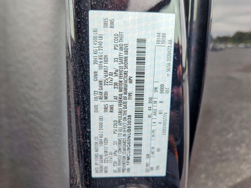 2022 Ford Escape მანქანა იყიდება აუქციონზე, vin: 1FMCU9G60NUB83038, აუქციონის ნომერი: 69126416