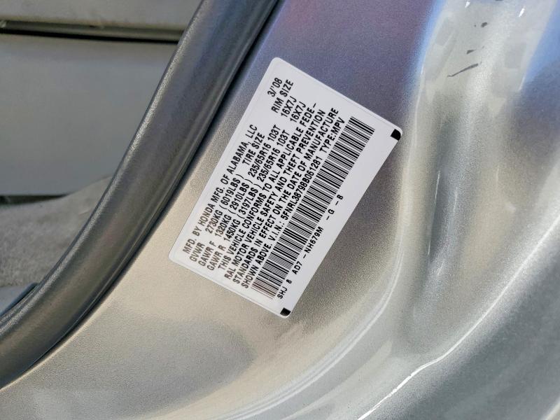 69287066 :رقم المزاد ، 5FNRL38798B061281 vin ، 2008 Honda Odyssey مزاد بيع
