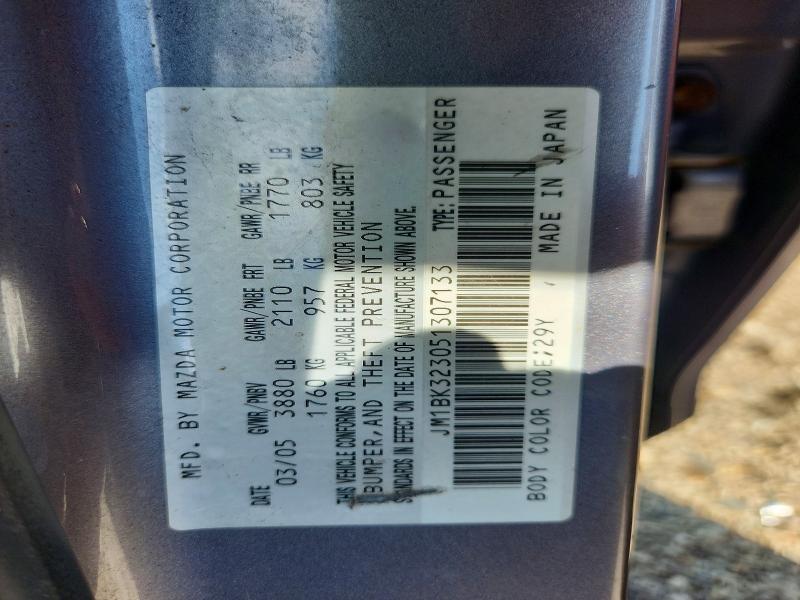 68820846 :رقم المزاد ، JM1BK323051307133 vin ، 2005 Mazda 3 مزاد بيع
