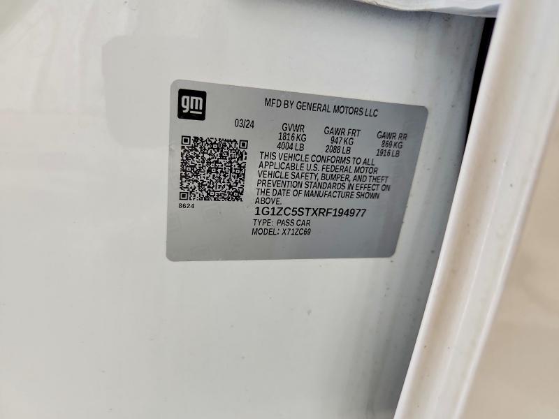 Aukcja sprzedaży 2024 Chevrolet Malibu, vin: 1G1ZC5STXRF194977, numer aukcji: 66723806