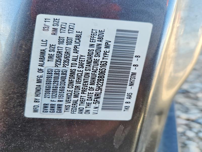 Aukcja sprzedaży 2011 Honda Odyssey, vin: 5FNRL5H22BB065163, numer aukcji: 66064926