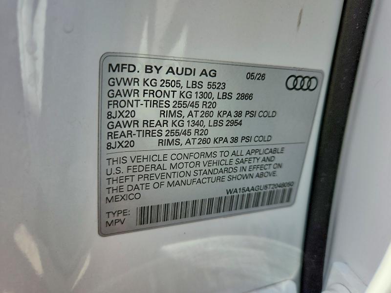 Aukcja sprzedaży 2026 Audi Q5, vin: WA15AAGU5T2048050, numer aukcji: 69712846