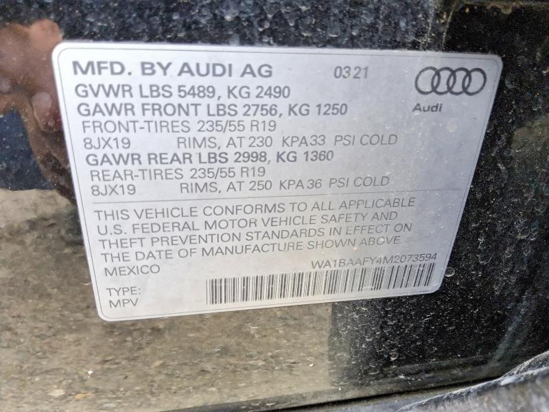 Auction sale of the 2021 Audi Q5, vin: WA1BAAFY4M2073594, lot number: 66733026