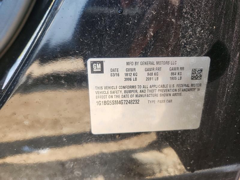 Продаж на аукціоні авто 2016 Chevrolet Cruze, vin: 1G1BG5SM4G7248232, номер лоту: 67347766