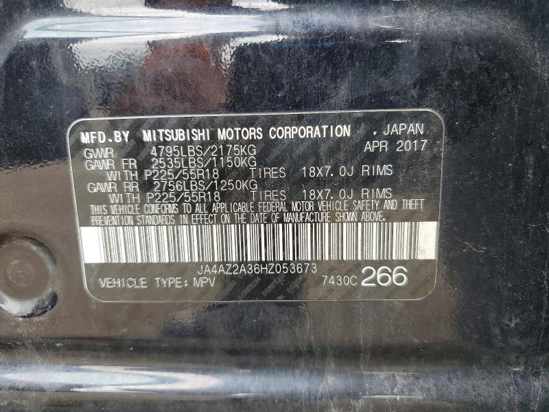 2017 Mitsubishi Outlander მანქანა იყიდება აუქციონზე, vin: JA4AZ2A36HZ053673, აუქციონის ნომერი: 69516906