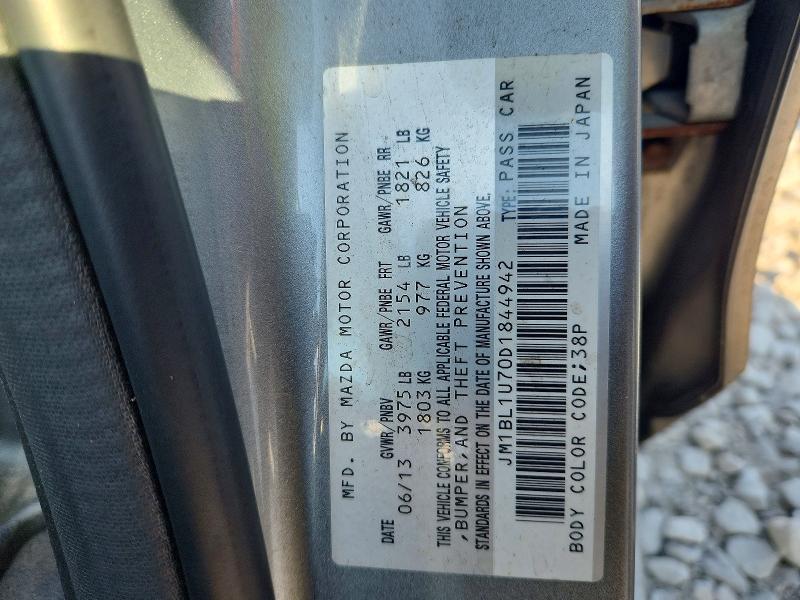 Aukcja sprzedaży 2013 Mazda 3, vin: JM1BL1U70D1844942, numer aukcji: 67246826