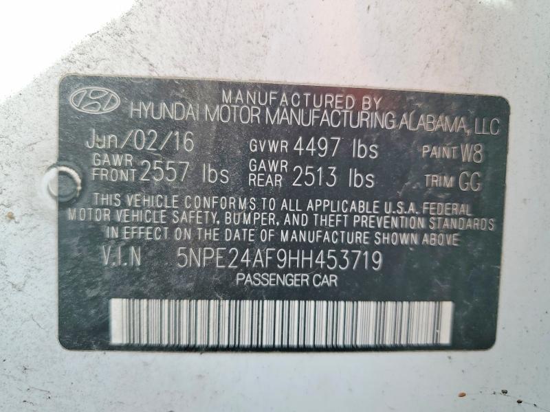Aukcja sprzedaży 2017 Hyundai Sonata, vin: 5NPE24AF9HH453719        , numer aukcji: 68867566