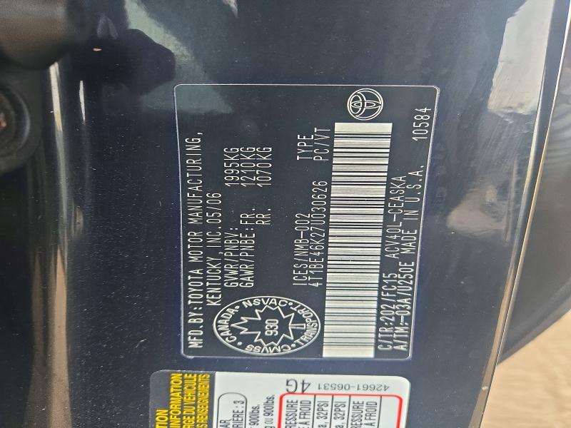 2007 Toyota Camry მანქანა იყიდება აუქციონზე, vin: 4T1BE46K27U030626, აუქციონის ნომერი: 67109186