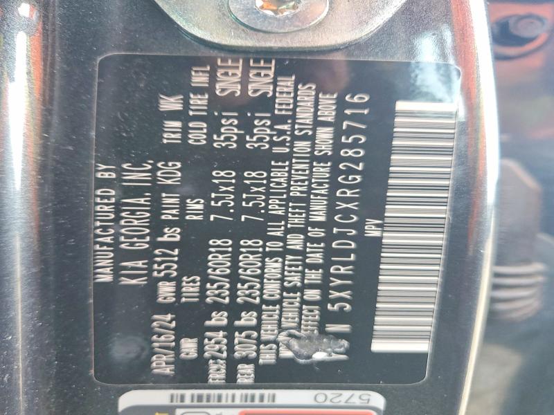 68549196 :رقم المزاد ، 5XYRLDJCXRG285716 vin ، 2024 Kia Sorento مزاد بيع