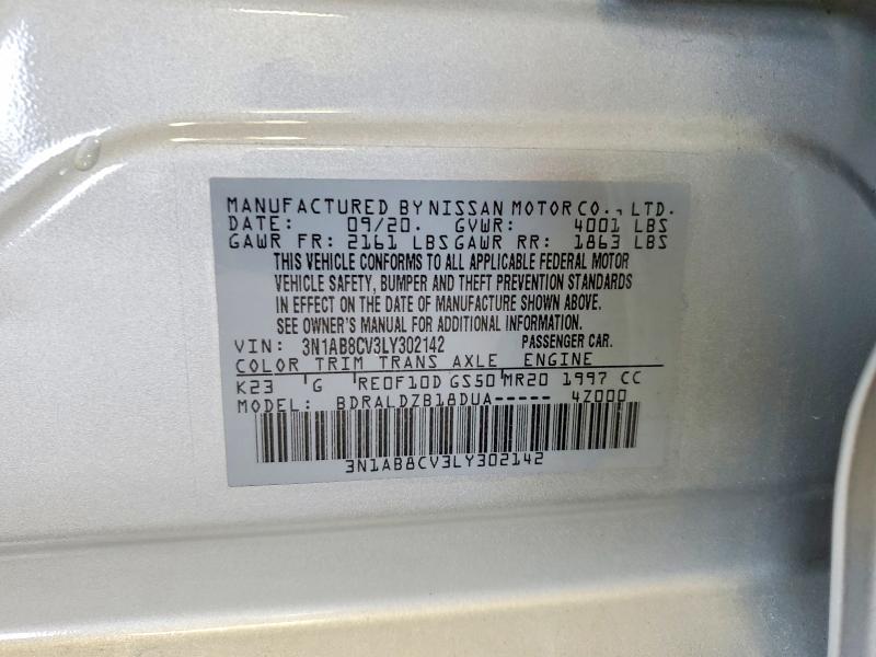 Продажа на аукционе авто 2020 Nissan Sentra, vin: 3N1AB8CV3LY302142, номер лота: 68780446