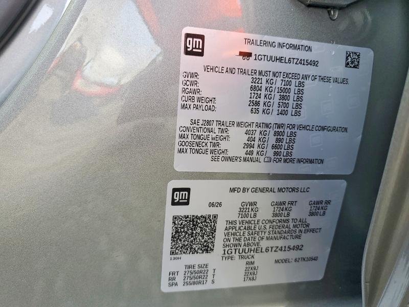 Auction sale of the 2026 Gmc Sierra, vin: 1GTUUHEL6TZ415492, lot number: 67916996