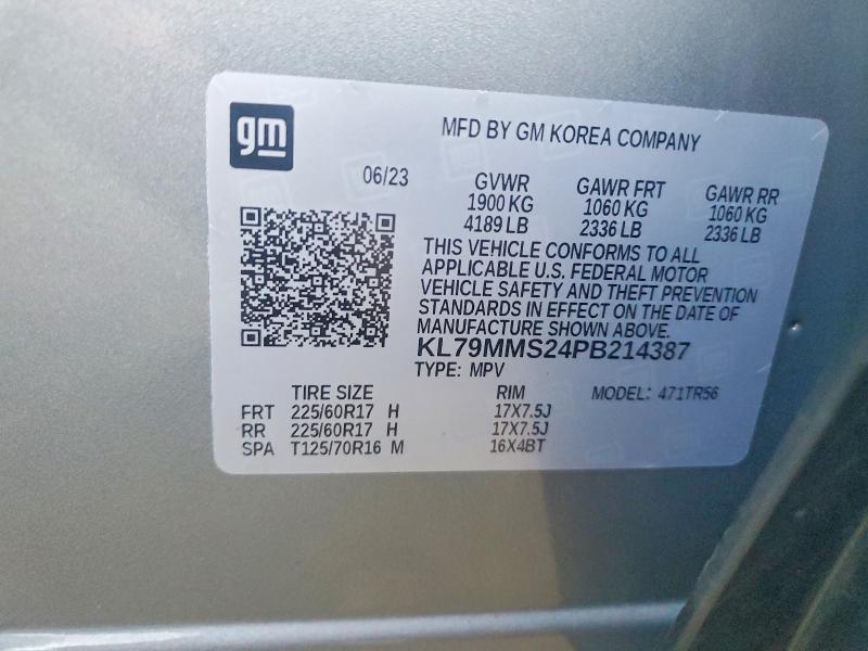 Продажа на аукционе авто 2023 Chevrolet Trailblazer, vin: KL79MMS24PB214387, номер лота: 69676036