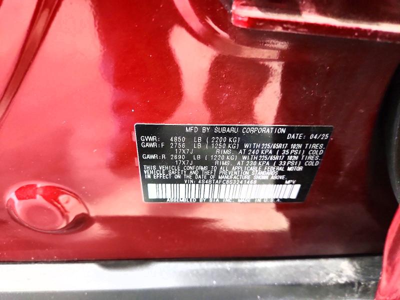 71037836 :رقم المزاد ، 4S4BTAFC8S3241468 vin ، 2025 Subaru Outback مزاد بيع