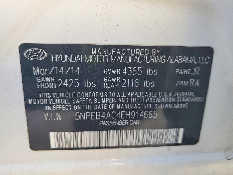 Aukcja sprzedaży 2014 Hyundai Sonata, vin: 5NPEB4AC4EH914665, numer aukcji: 70142576