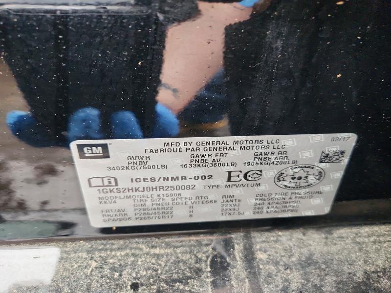 Aukcja sprzedaży 2017 Gmc Yukon Xl, vin: 1GKS2HKJ0HR250082, numer aukcji: 70280536