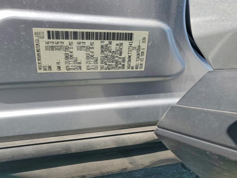 67006586 :رقم المزاد ، 5N1AT3BA9MC737541 vin ، 2021 Nissan Rogue مزاد بيع